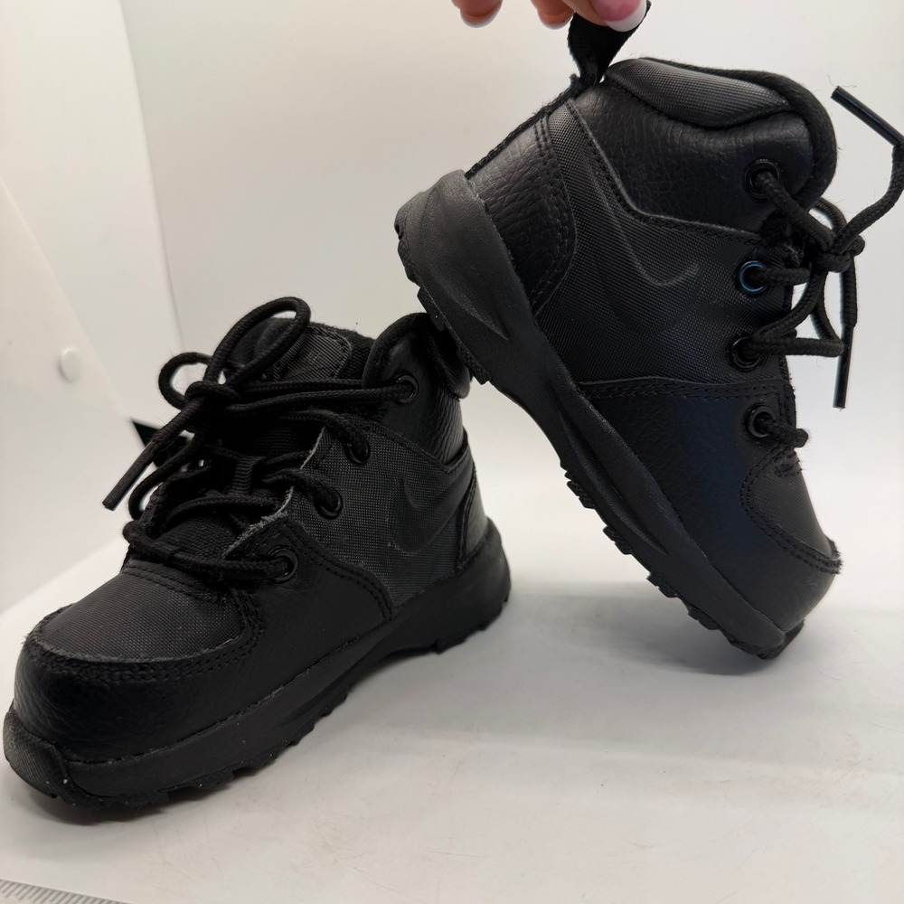 Nike Manoa LTR TD Toddler Boots Triple Black BQ5374-001 Size 6C - Picture 1 of 6